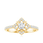 Certified Moissanite Floral Engagement Ring For Her D-VS1 - Rosec Jewels