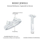 1.50 CT Designer Zircon Band Ring in Prong Setting AAAA - Rosec Jewels
