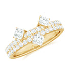 Princess and Round Cut Moissanite Designer Wedding Band D-VS1 - Rosec Jewels