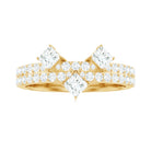Princess and Round Cut Moissanite Designer Wedding Band D-VS1 - Rosec Jewels