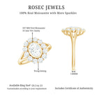 Rosec Jewels-Oval Cut Moissanite Halo Engagement Ring with Split Shank