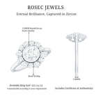 1.50 CT Bezel Set Zircon Statement Halo Engagement Ring AAAA - Rosec Jewels