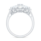 5.50 CT Oval and Round Cut Zircon Floral Statement Ring AAAA - Rosec Jewels