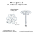 Certified Moissanite Huge Flower Engagement Ring D-VS1 - Rosec Jewels