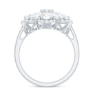 Certified Moissanite Huge Flower Engagement Ring D-VS1 - Rosec Jewels