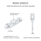 Oval and Round Certified Moissanite Half Eternity Ring D-VS1 - Rosec Jewels