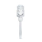 Oval and Round Certified Moissanite Half Eternity Ring D-VS1 - Rosec Jewels