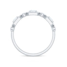 Oval and Round Certified Moissanite Half Eternity Ring D-VS1 - Rosec Jewels