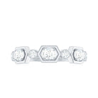 Oval and Round Certified Moissanite Half Eternity Ring D-VS1 - Rosec Jewels