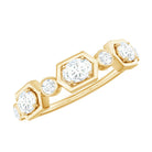 Oval and Round Certified Moissanite Half Eternity Ring D-VS1 - Rosec Jewels