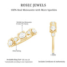 Oval and Round Certified Moissanite Half Eternity Ring D-VS1 - Rosec Jewels