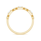 Oval and Round Certified Moissanite Half Eternity Ring D-VS1 - Rosec Jewels