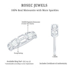 Certified Moissanite Geometric Half Eternity Ring D-VS1 - Rosec Jewels