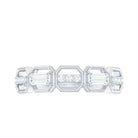 Certified Moissanite Geometric Half Eternity Ring D-VS1 - Rosec Jewels