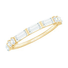 Baguette Cut Moissanite Minimalist Half Eternity Ring D-VS1 - Rosec Jewels