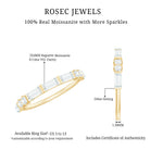 Baguette Cut Moissanite Minimalist Half Eternity Ring D-VS1 - Rosec Jewels