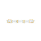 Baguette Cut Moissanite Minimalist Half Eternity Ring D-VS1 - Rosec Jewels