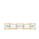 Moissanite Round and Baguette Wedding Band D-VS1 - Rosec Jewels