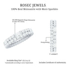 Certified Moissanite Two Row Wedding Band Ring D-VS1 - Rosec Jewels