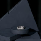 Certified Moissanite Two Row Wedding Band Ring D-VS1 - Rosec Jewels