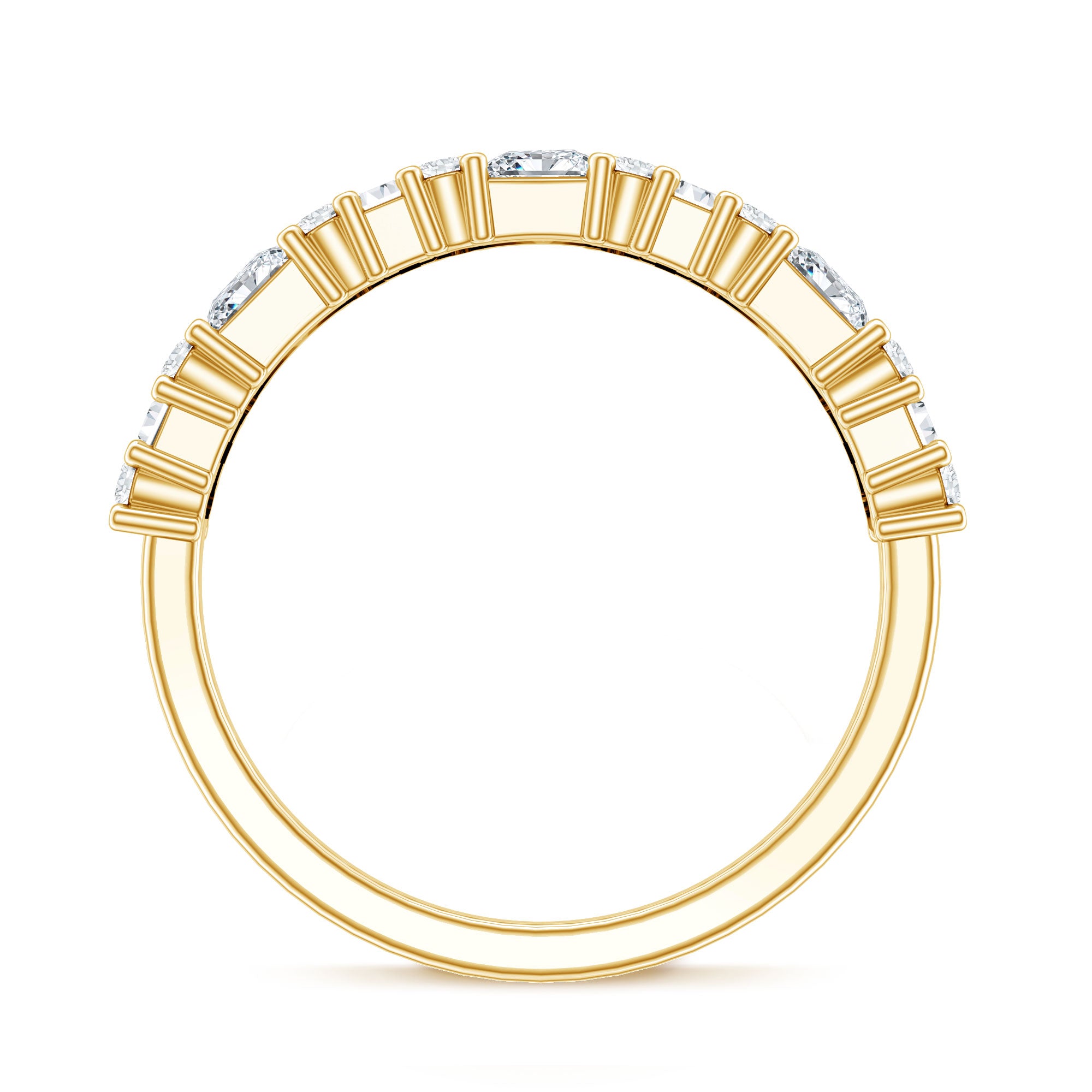 Designer Cubic Zirconia Half Eternity Band Ring AAAA - Rosec Jewels