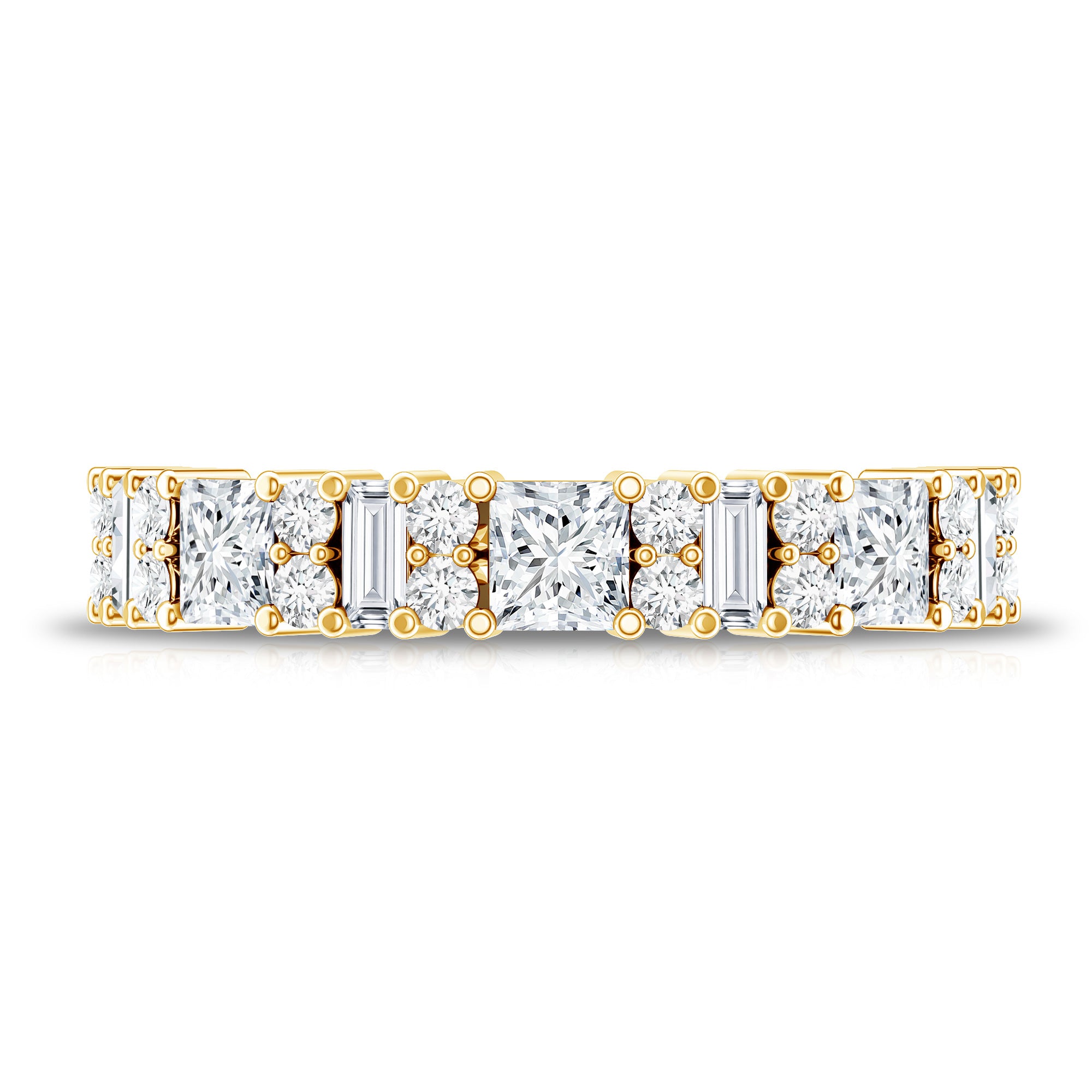Certified Moissanite Half Eternity Wedding Band for Women D-VS1 - Rosec Jewels