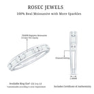 Moissanite Half Eternity Stackable Band Ring D-VS1 - Rosec Jewels