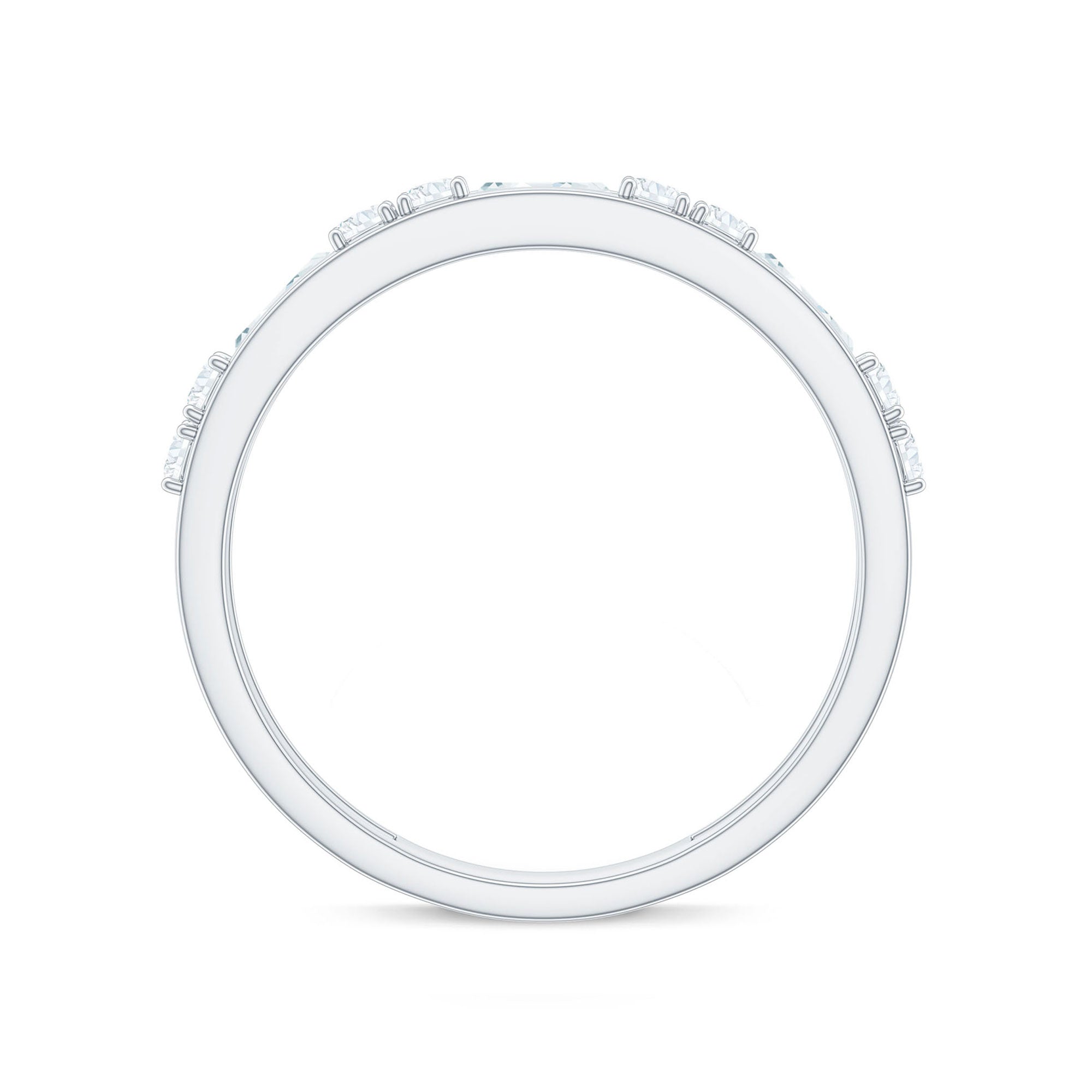 Moissanite Half Eternity Stackable Band Ring D-VS1 - Rosec Jewels