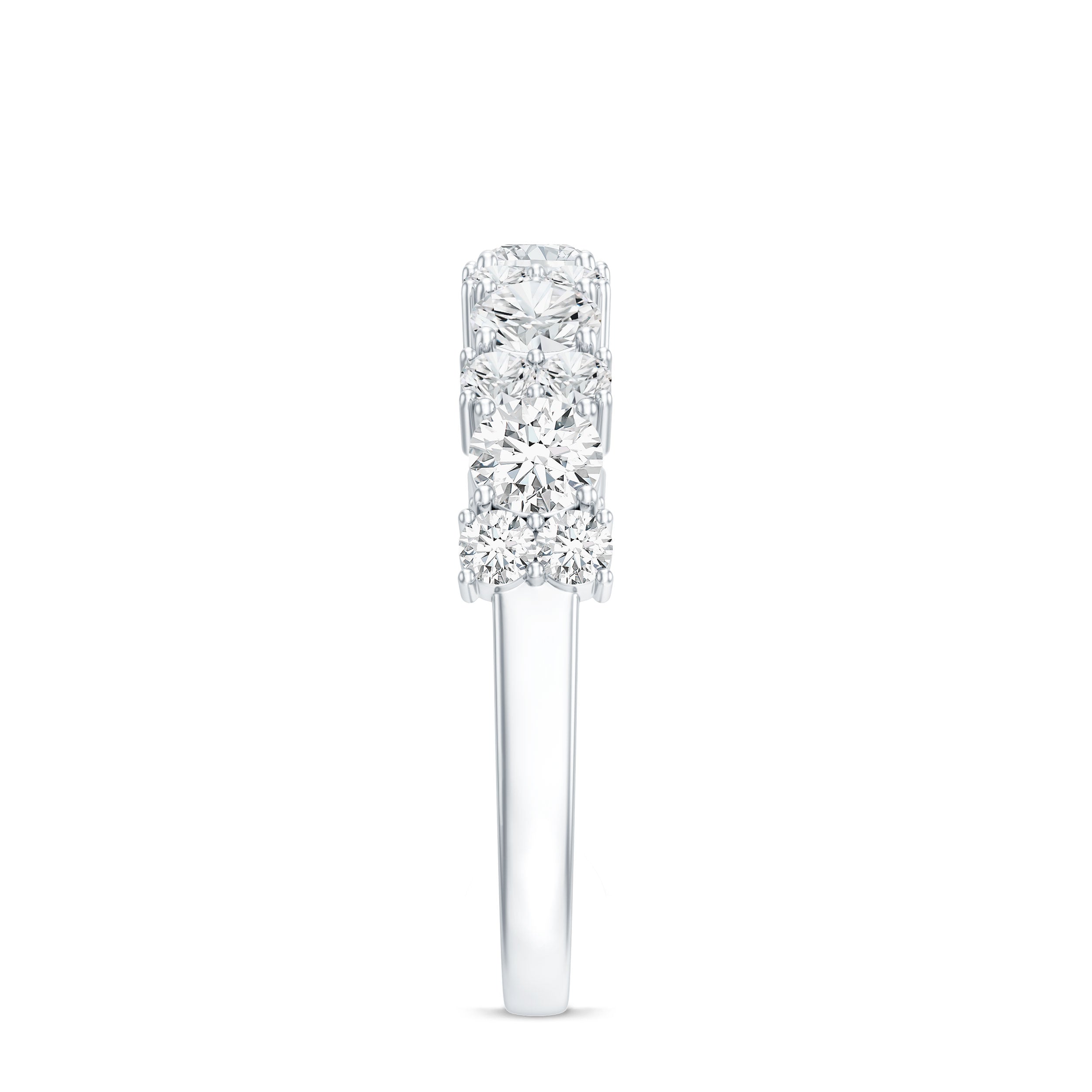 Moissanite Half Eternity Wedding Band with Certificate D-VS1 - Rosec Jewels