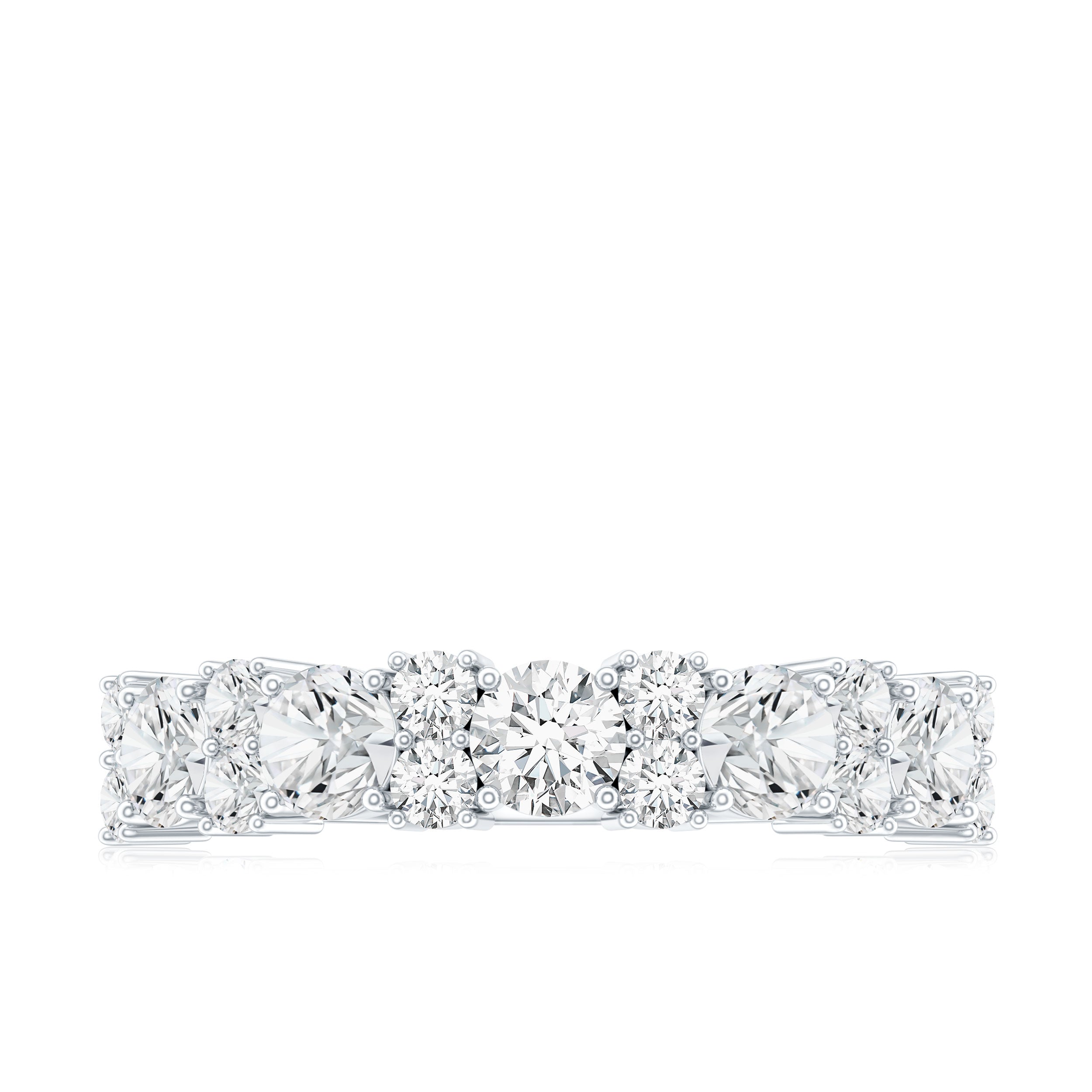 Moissanite Half Eternity Wedding Band with Certificate D-VS1 - Rosec Jewels