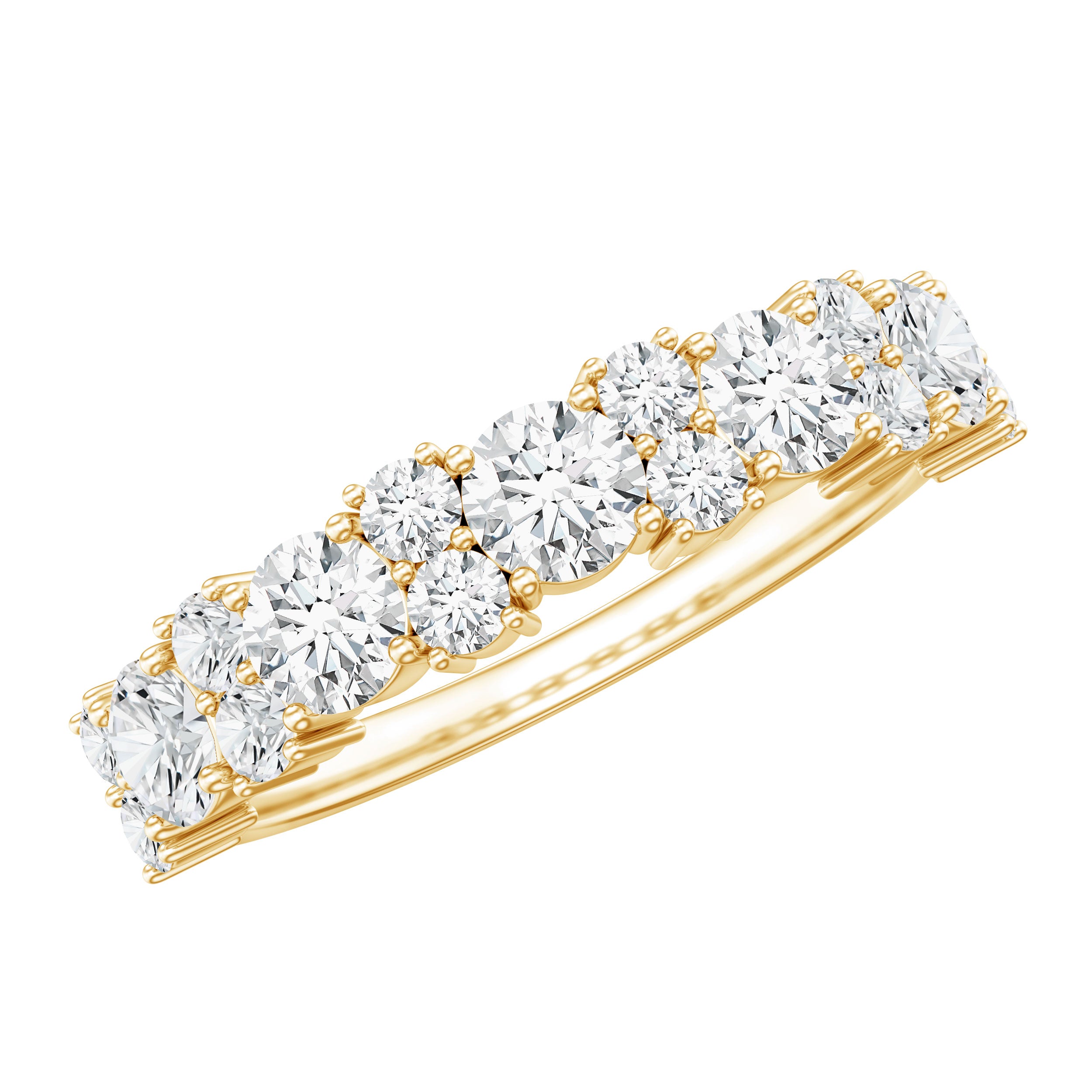 Moissanite Half Eternity Wedding Band with Certificate D-VS1 - Rosec Jewels