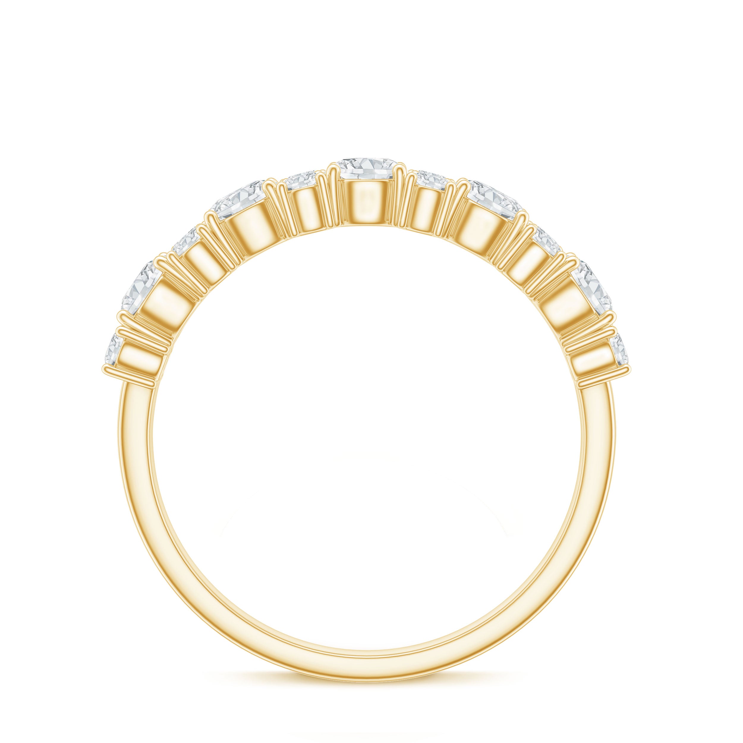 Moissanite Half Eternity Wedding Band with Certificate D-VS1 - Rosec Jewels