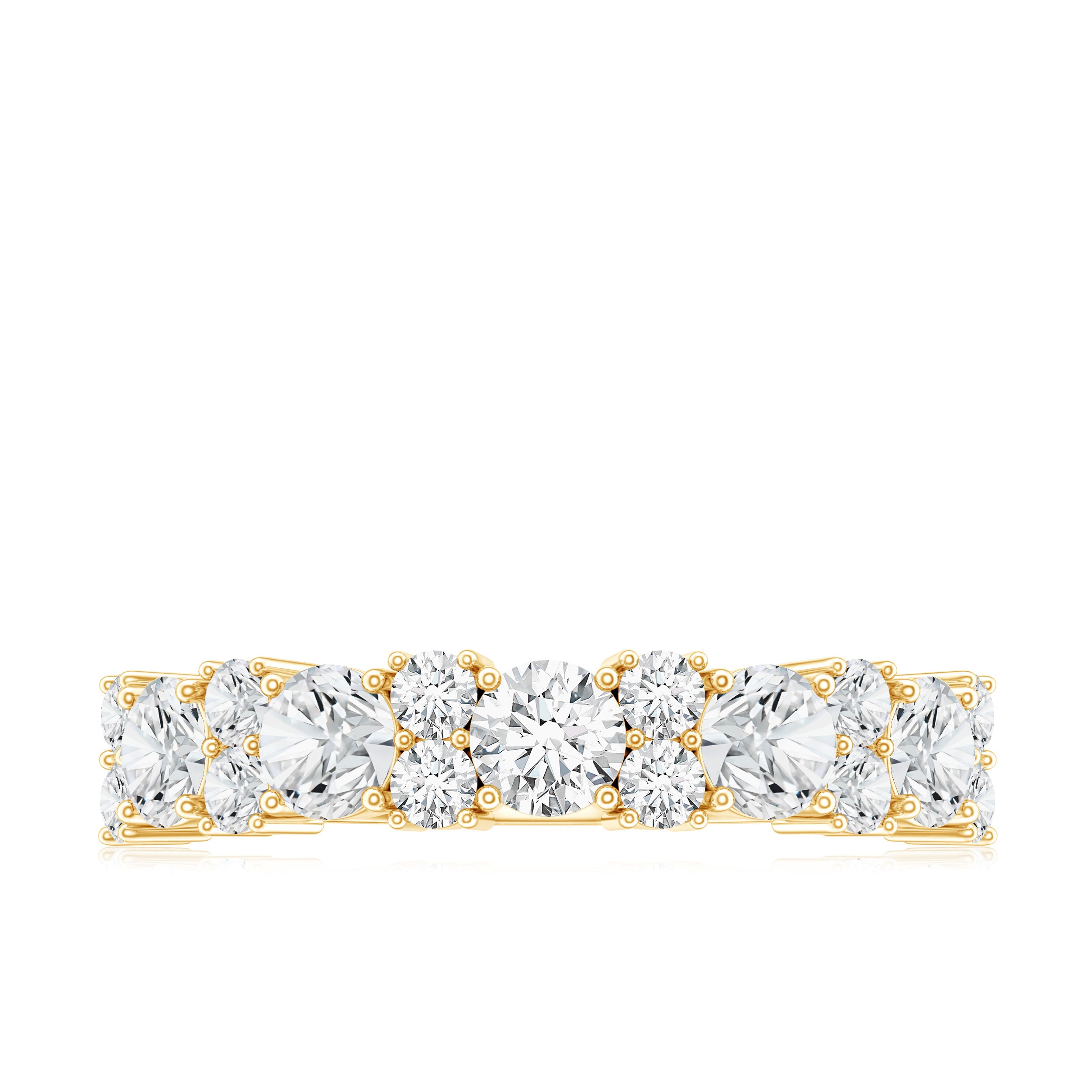 Moissanite Half Eternity Wedding Band with Certificate D-VS1 - Rosec Jewels