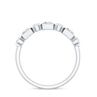 Alternate Bezel Set Moissanite Half Eternity Band Ring D-VS1 - Rosec Jewels