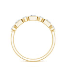 Alternate Bezel Set Moissanite Half Eternity Band Ring D-VS1 - Rosec Jewels