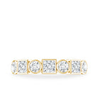 Alternate Bezel Set Moissanite Half Eternity Band Ring D-VS1 - Rosec Jewels