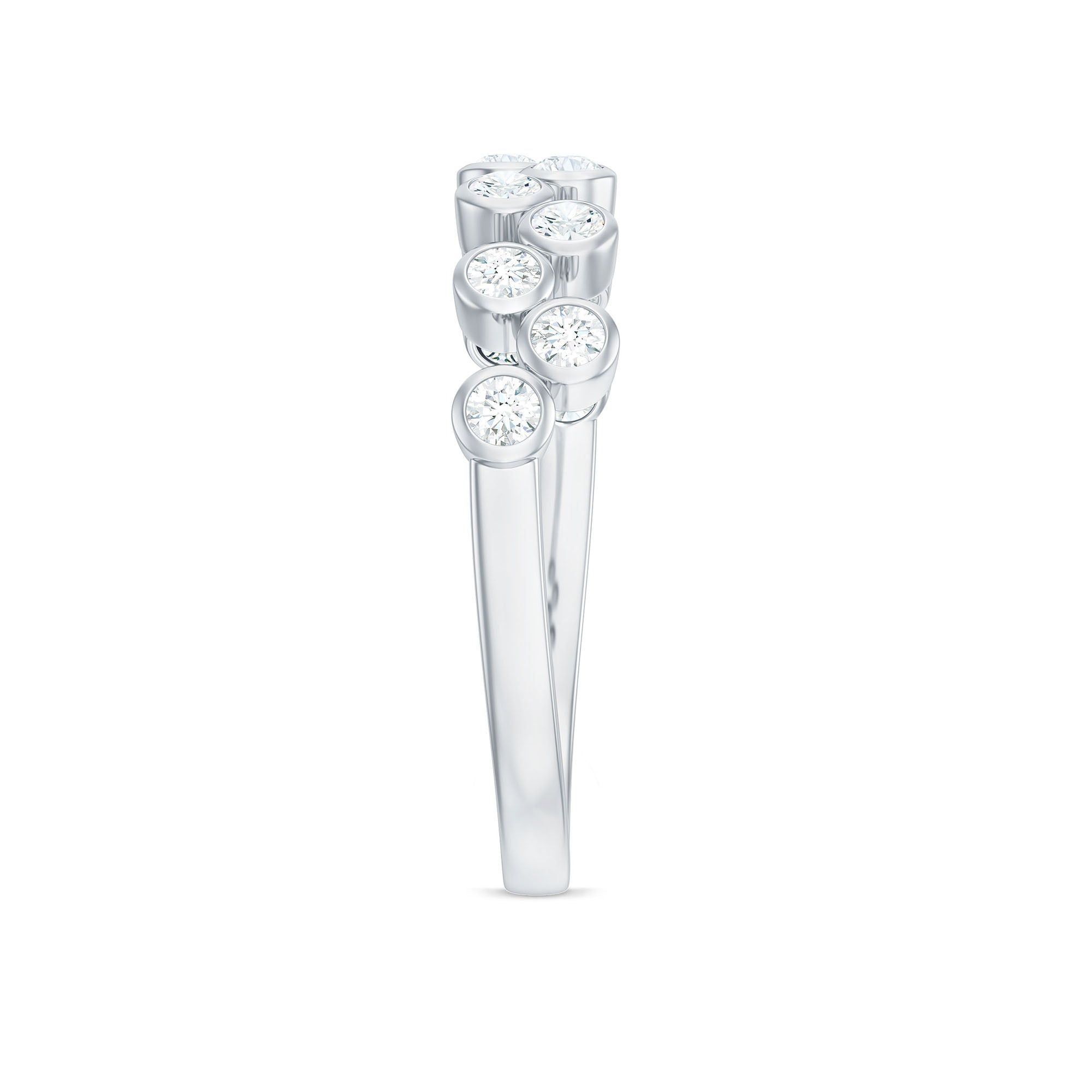 Rosec Jewels-Bezel Set Moissanite Half Eternity Ring for Women