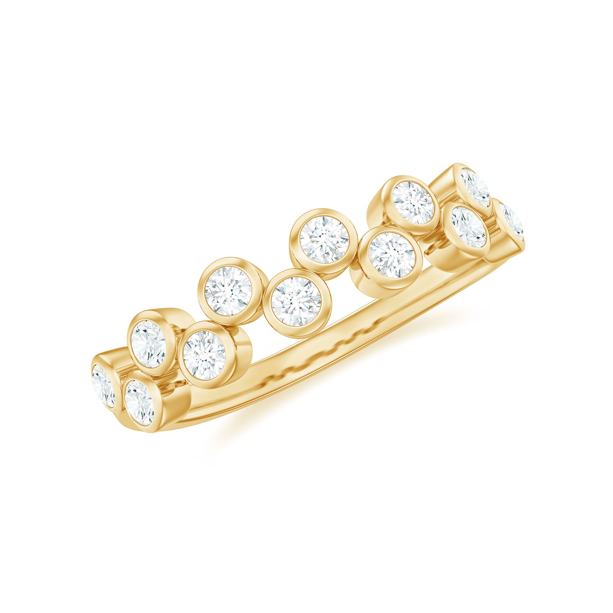 Rosec Jewels-Bezel Set Moissanite Half Eternity Ring for Women