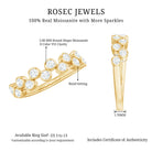 Bezel Set Moissanite Half Eternity Ring for Women D-VS1 - Rosec Jewels