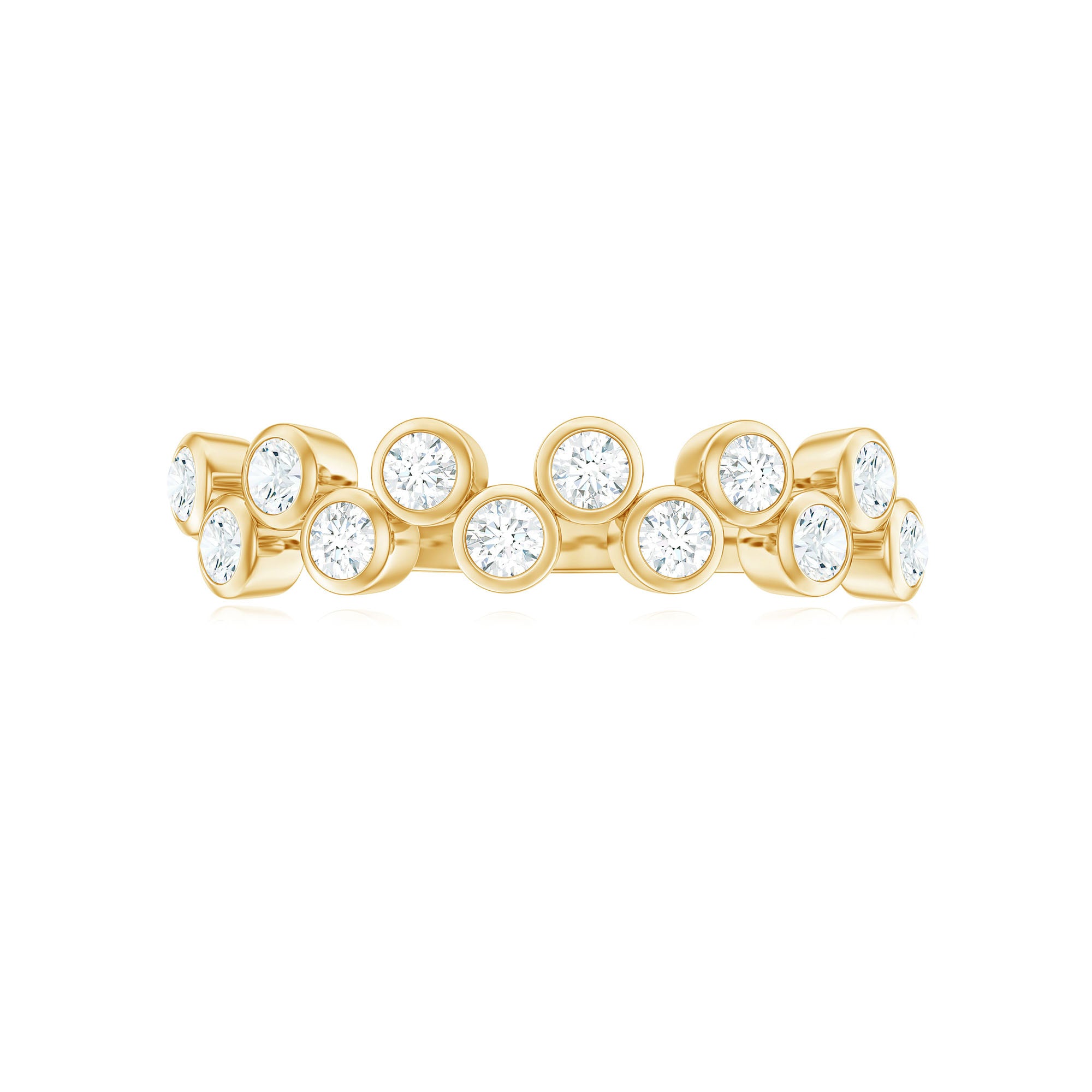 Rosec Jewels-Bezel Set Moissanite Half Eternity Ring for Women