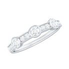 Certified Moissanite Semi Eternity Wedding Band Ring D-VS1 - Rosec Jewels