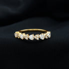 Heart Shaped Moissanite Half Eternity Band Ring D-VS1 - Rosec Jewels