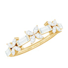 Moissanite Flower Wedding Band Ring with Certificate D-VS1 - Rosec Jewels