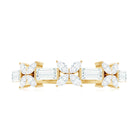 Moissanite Flower Wedding Band Ring with Certificate D-VS1 - Rosec Jewels