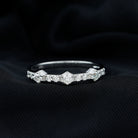 3/4 Carat Round Moissanite Half Eternity Band Ring in Gold Moissanite - ( D-VS1 ) - Color and Clarity - Rosec Jewels