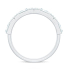 Baguette Cut Zirconia Half Eternity Wedding Band Ring AAAA - Rosec Jewels