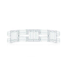 Baguette Cut Zirconia Half Eternity Wedding Band Ring AAAA - Rosec Jewels