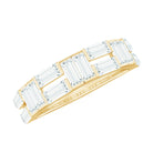 Baguette Cut Zirconia Half Eternity Wedding Band Ring AAAA - Rosec Jewels
