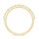 Baguette Cut Zirconia Half Eternity Wedding Band Ring AAAA - Rosec Jewels