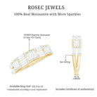 Bar Set Moissanite Baguette Wedding Band Ring D-VS1 - Rosec Jewels